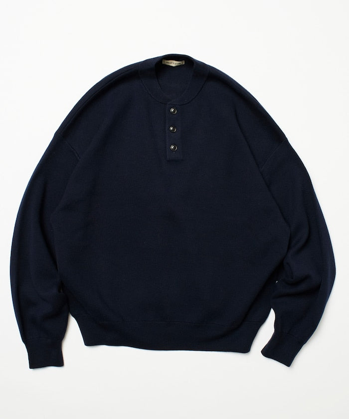 FREAK'S STORE Relax Fit Easy-Care Washable Henley Knit 亨利領長袖針織衫【預約商品 | 2025/12上旬出貨】
