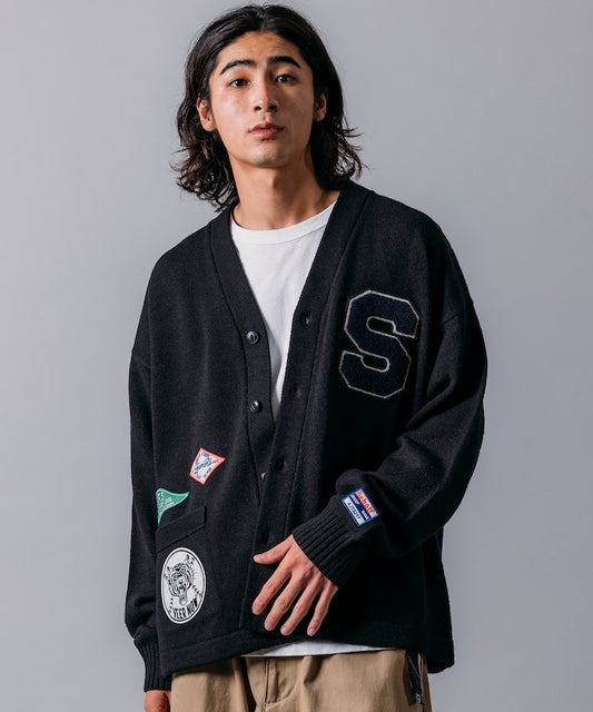 FREAK'S STORE Relaxed Fit Lettered Knit Cardigan 刺繡徽章字母針織開襟衫