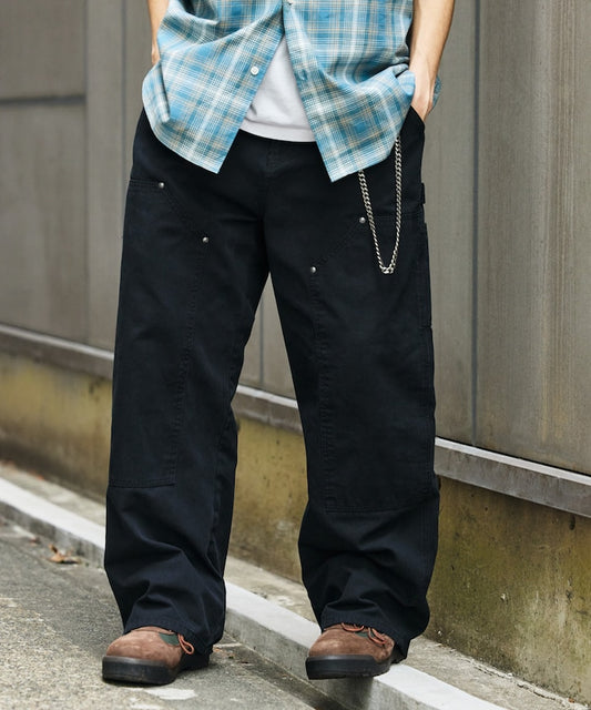 FREAK'S STORE Wide silhouette double knee work Pants 寬版工裝褲