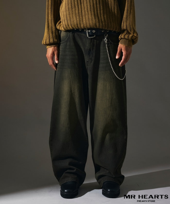 MR HEARTS VINTAGE WASH WIDE STRAIGHT DENIM 復古水洗牛仔褲