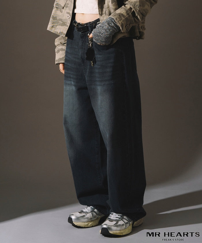 MR HEARTS VINTAGE WASH WIDE STRAIGHT DENIM 復古水洗牛仔褲