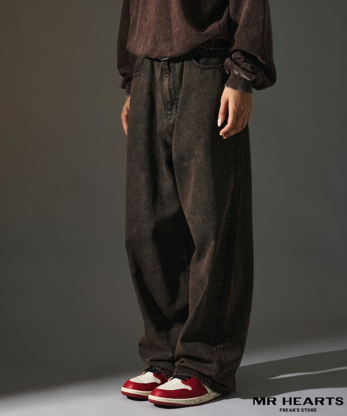 MR HEARTS VINTAGE WASH WIDE STRAIGHT DENIM 復古水洗牛仔褲