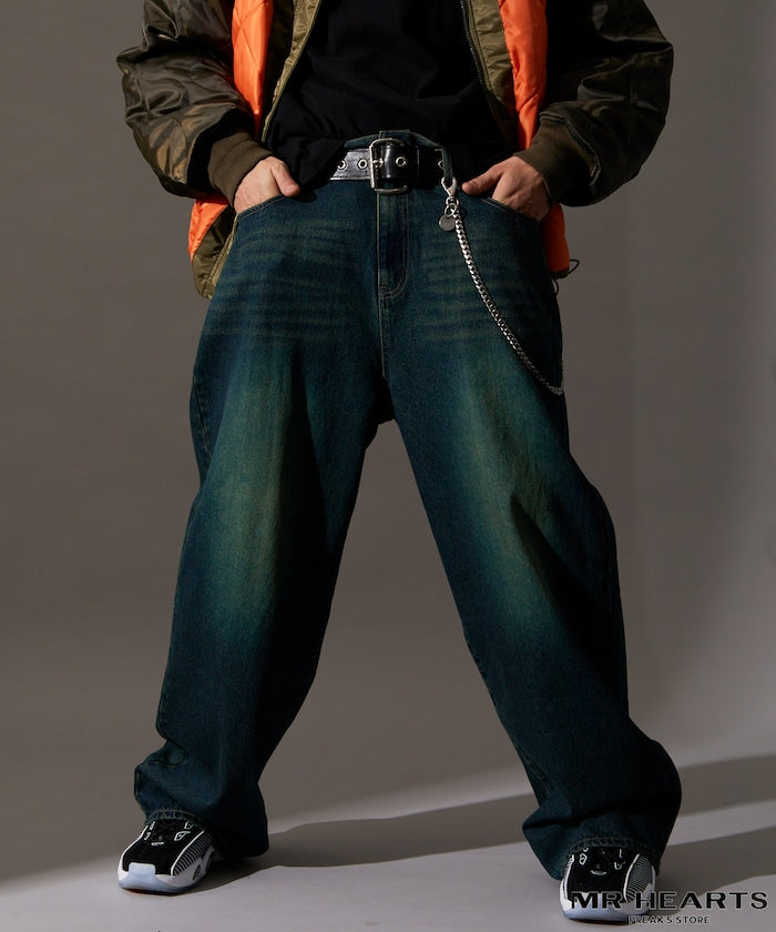 MR HEARTS VINTAGE WASH WIDE STRAIGHT DENIM 復古水洗牛仔褲