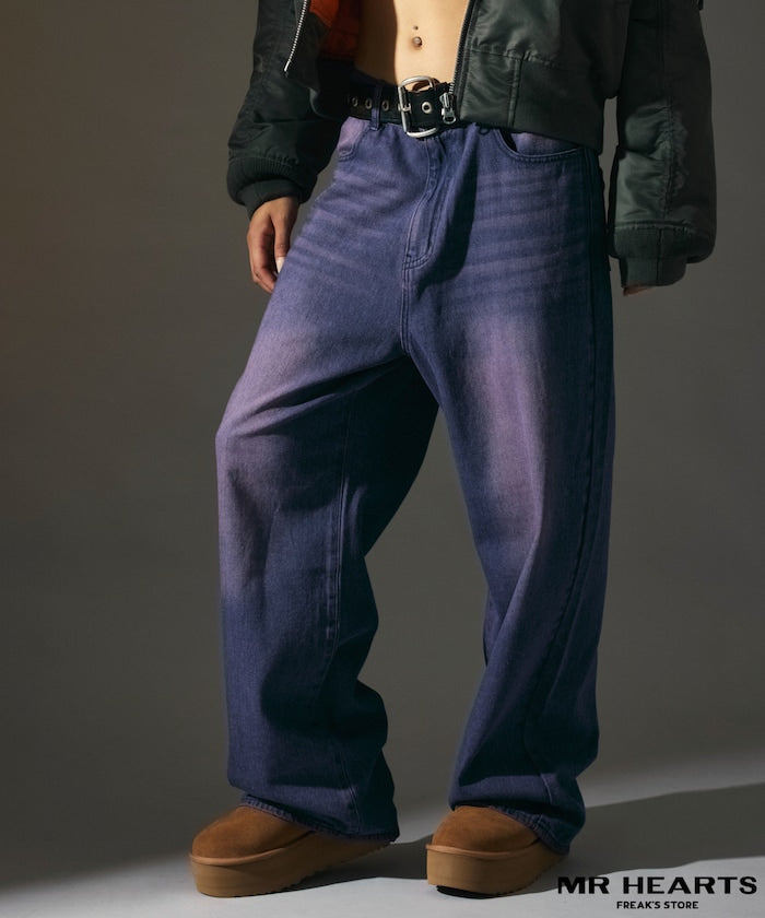 MR HEARTS VINTAGE WASH WIDE STRAIGHT DENIM 復古水洗牛仔褲