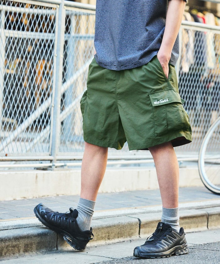 WILD THINGS × FREAK'S STORE 刺繡LOGO工裝短褲