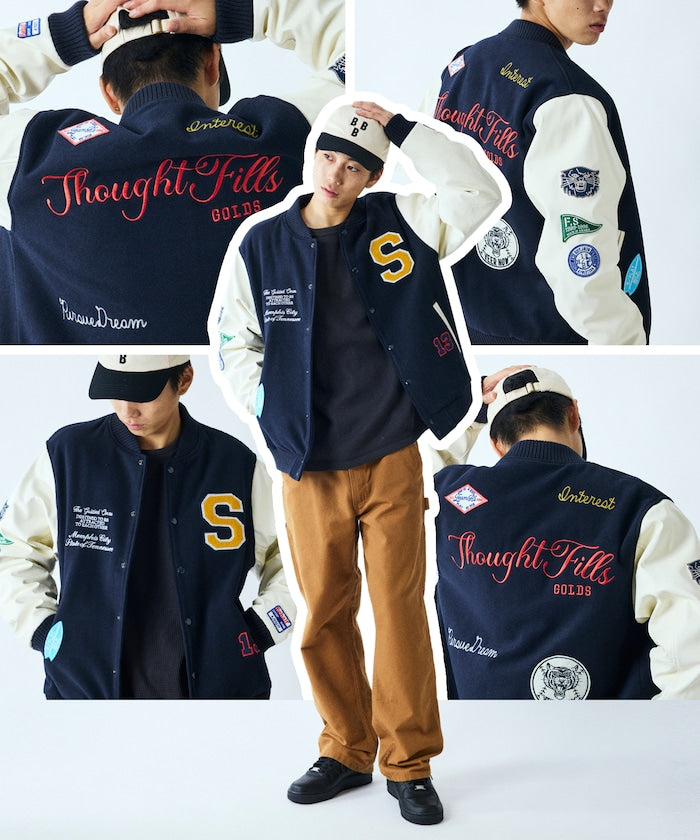 FREAK'S STORE Multi-embroidered patch stadium jacket 刺繡棒球外套