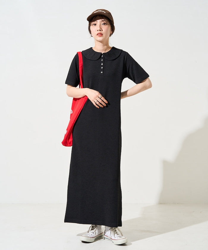 FREAK'S STORE 限定 皺褶Polo領短袖洋裝
