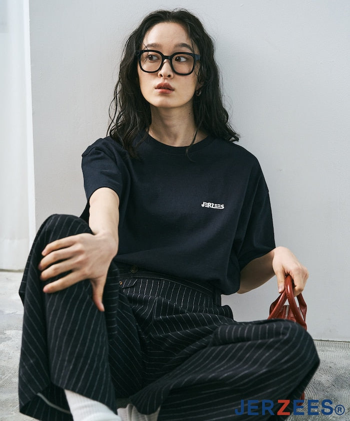 JERAZEES one point design Short sleeve T-shirt 刺繡LOGO短袖T恤