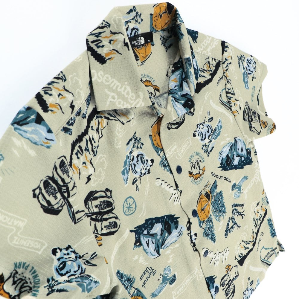 THE NORTH FACE 童裝 短袖夏威夷風透氣襯衫 NRJ22339