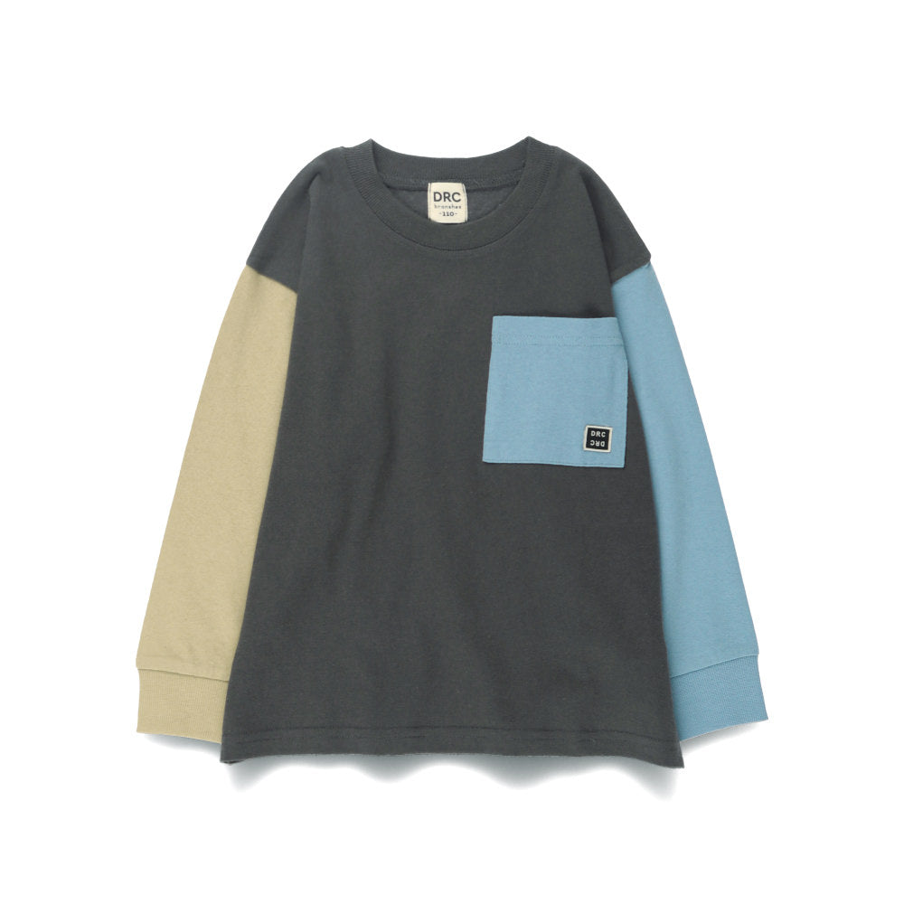 DRCbranshes 100%純棉 口袋長袖T