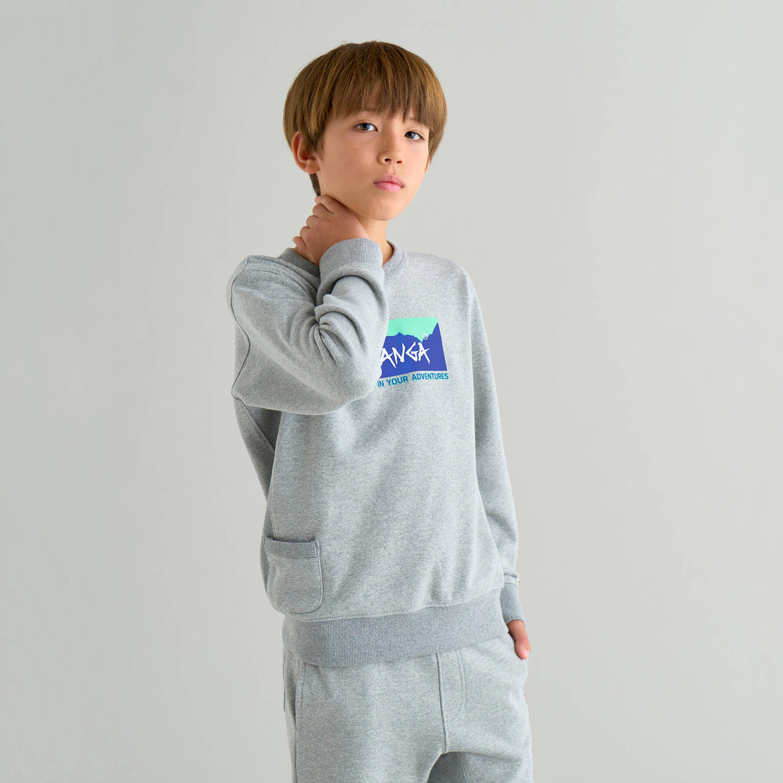NANGA ECO HYBRID BOX LOGO 兒童大學T
