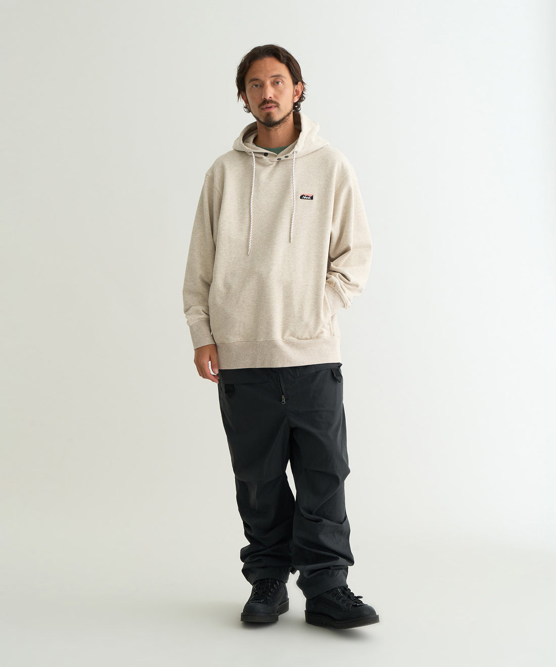 NANGA ECO HYBRID 迷你 Box Logo 刺繡連帽大學T