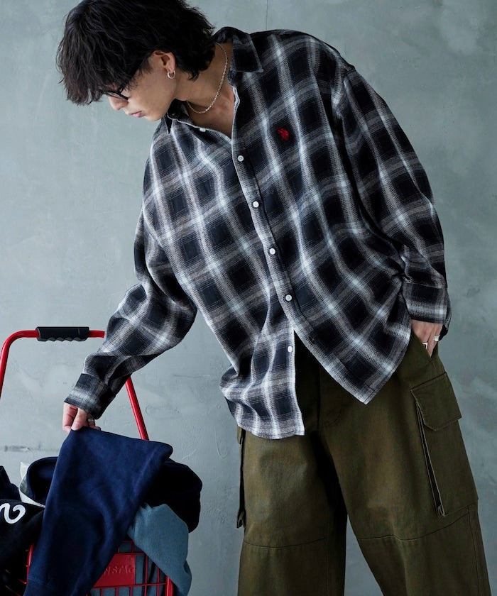 U.S. POLO ASSN. X PUBLUX 獨家設計刺繡Logo格紋襯衫