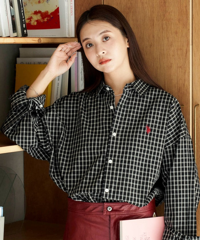 U.S. POLO ASSN. X PUBLUX 獨家設計刺繡Logo格紋襯衫