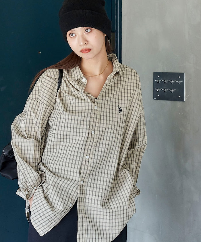 U.S. POLO ASSN. X PUBLUX 獨家設計刺繡Logo格紋襯衫