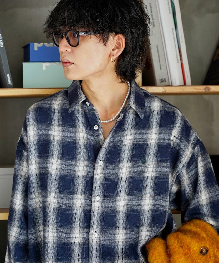 U.S. POLO ASSN. X PUBLUX 獨家設計刺繡Logo格紋襯衫