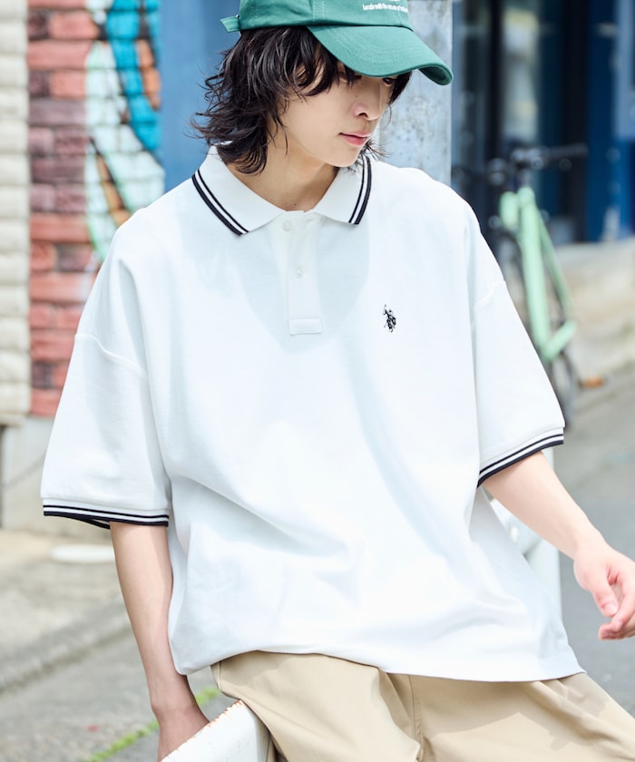 U.S. POLO ASSN. Special order pique line polo shirt 限定條紋Polo衫