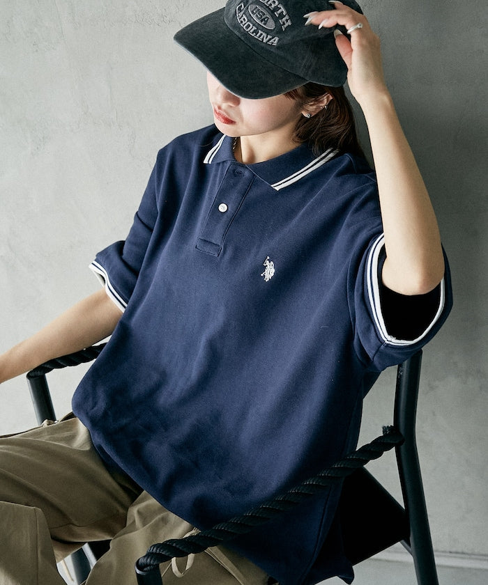 U.S. POLO ASSN. Special order pique line polo shirt 限定條紋Polo衫