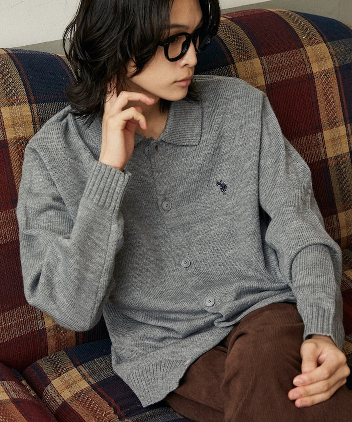 U.S. POLO ASSN. POLO KNIT CARDIGAN 刺繡LOGO POLO針織開襟衫