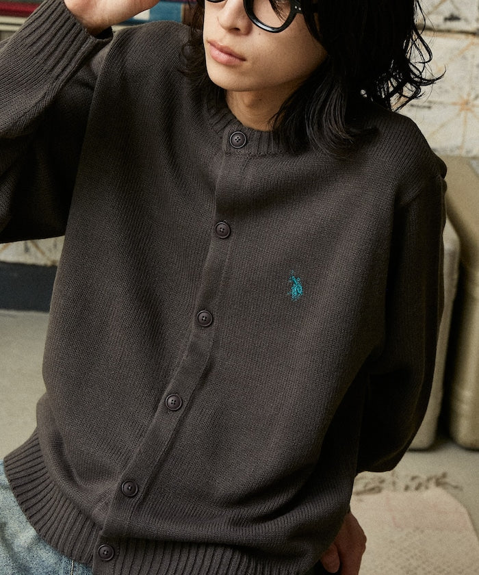 U.S. POLO ASSN. CREW NECK KNIT CARDIGAN 刺繡LOGO 圓領針織開襟衫