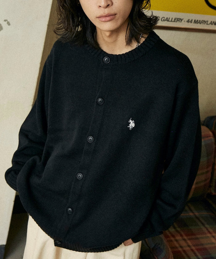 U.S. POLO ASSN. CREW NECK KNIT CARDIGAN 刺繡LOGO 圓領針織開襟衫