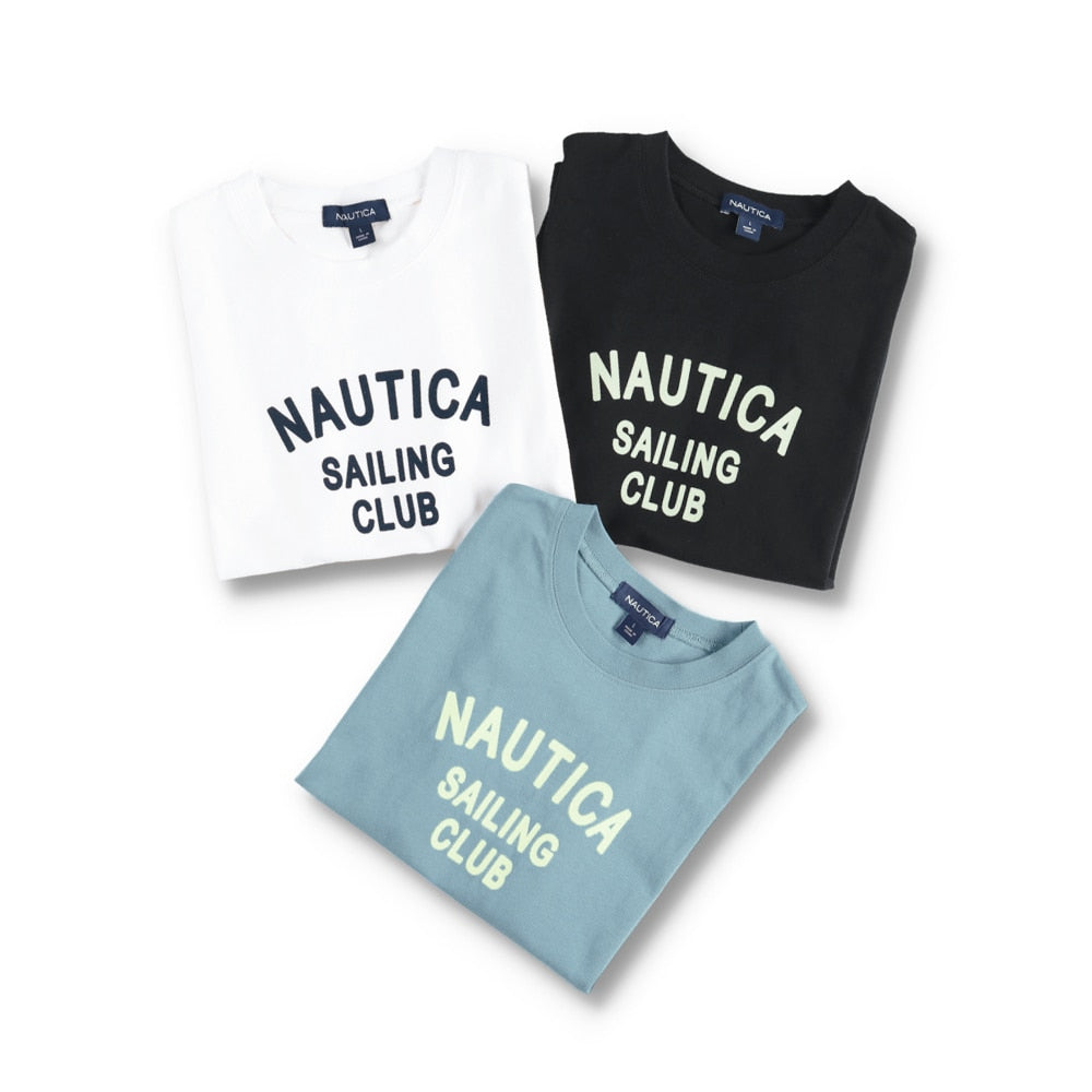 NAUTICA童裝 植絨logo短袖T上衣