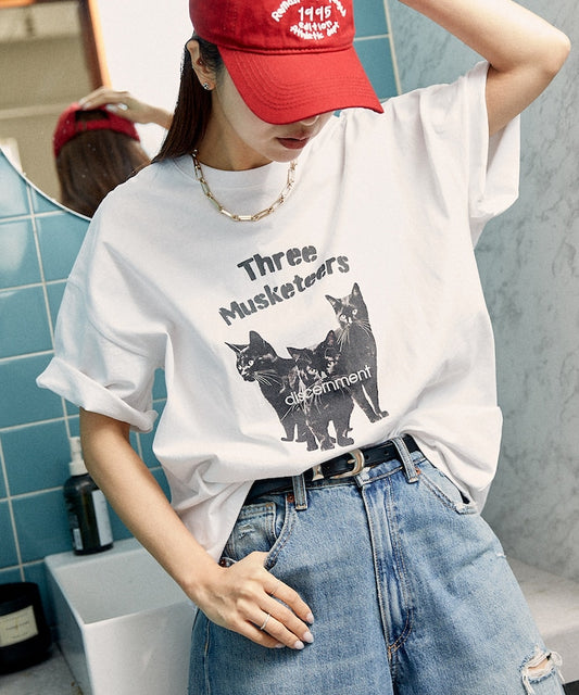 PUBLUX 限定 Three Musketeers 貓咪印花 T 恤
