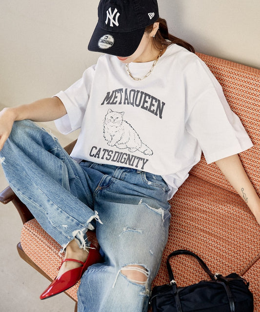 PUBLUX 限定 METAQUEEN 貓咪印花 T 恤