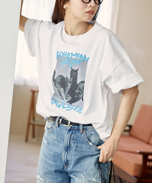 PUBLUX 限定 Three Cats 貓咪印花 T 恤