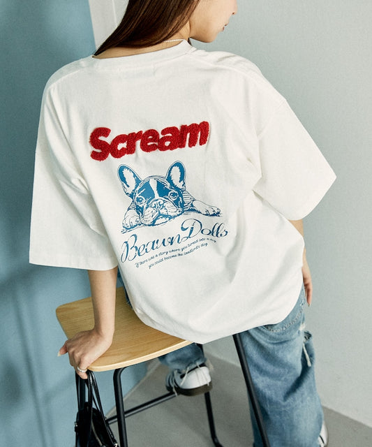 PUBLUX French Bulldog Animal Print T-shirts 刺繡短袖T恤