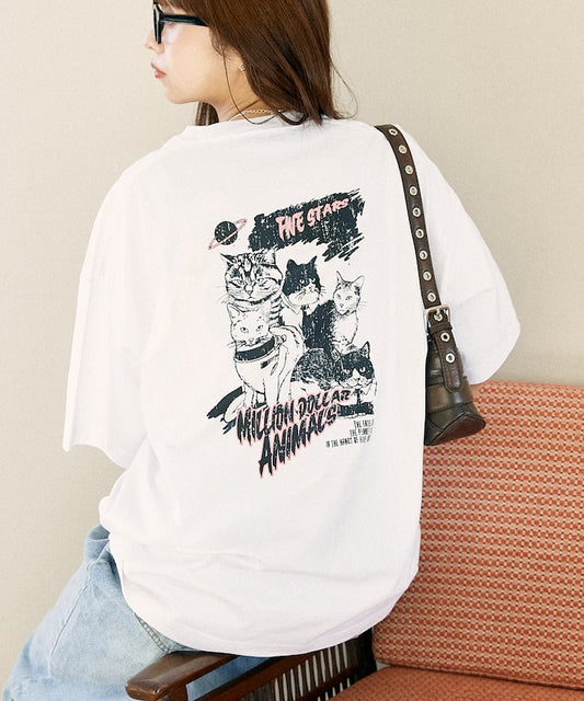 PUBLUX 限定 FIVE STARS 貓咪印花 T 恤