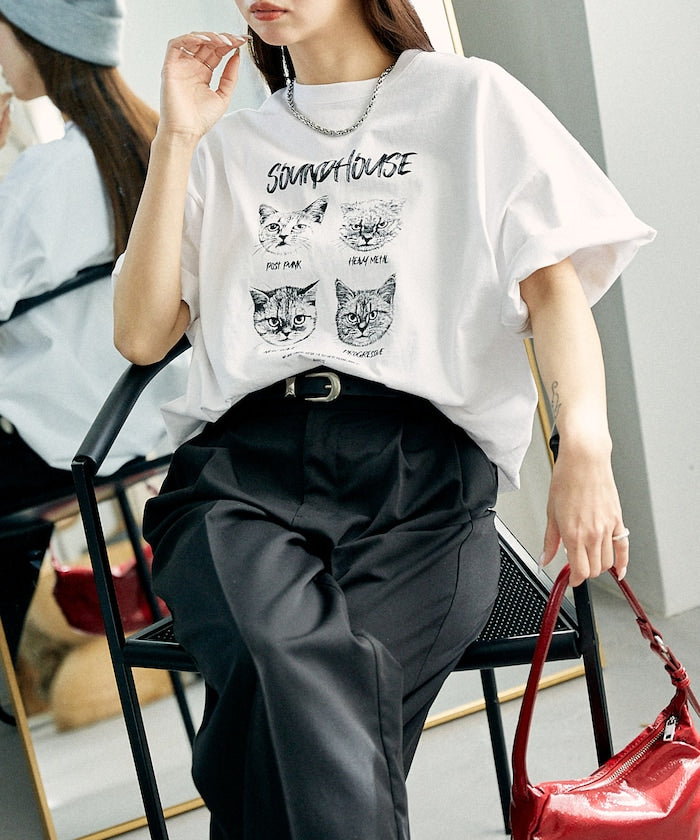 PUBLUX 限定 SOUNDHOUSE 貓咪印花 T 恤