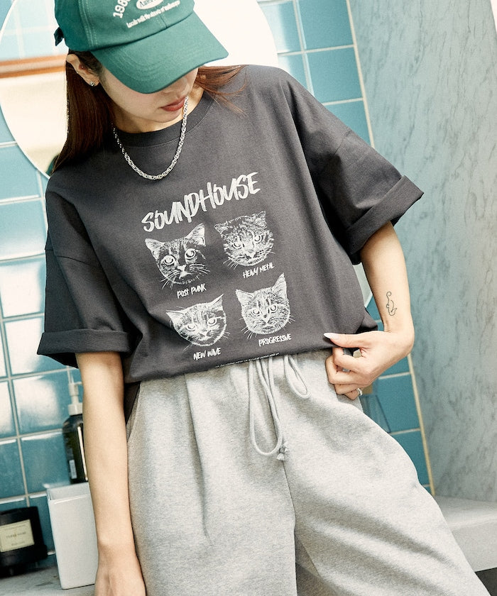 PUBLUX 限定 SOUNDHOUSE 貓咪印花 T 恤