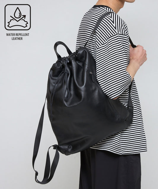 Firsthand Water-repellent leather knapsack 束口雙肩後背包