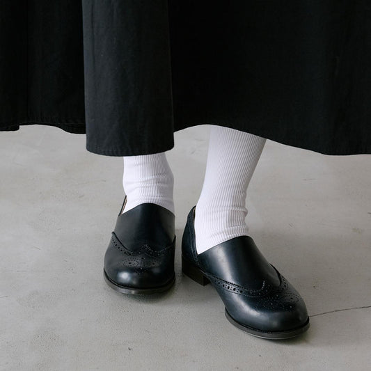 日本製HARUTA 油蠟皮 雕花翼紋 Spock 樂福鞋 #503