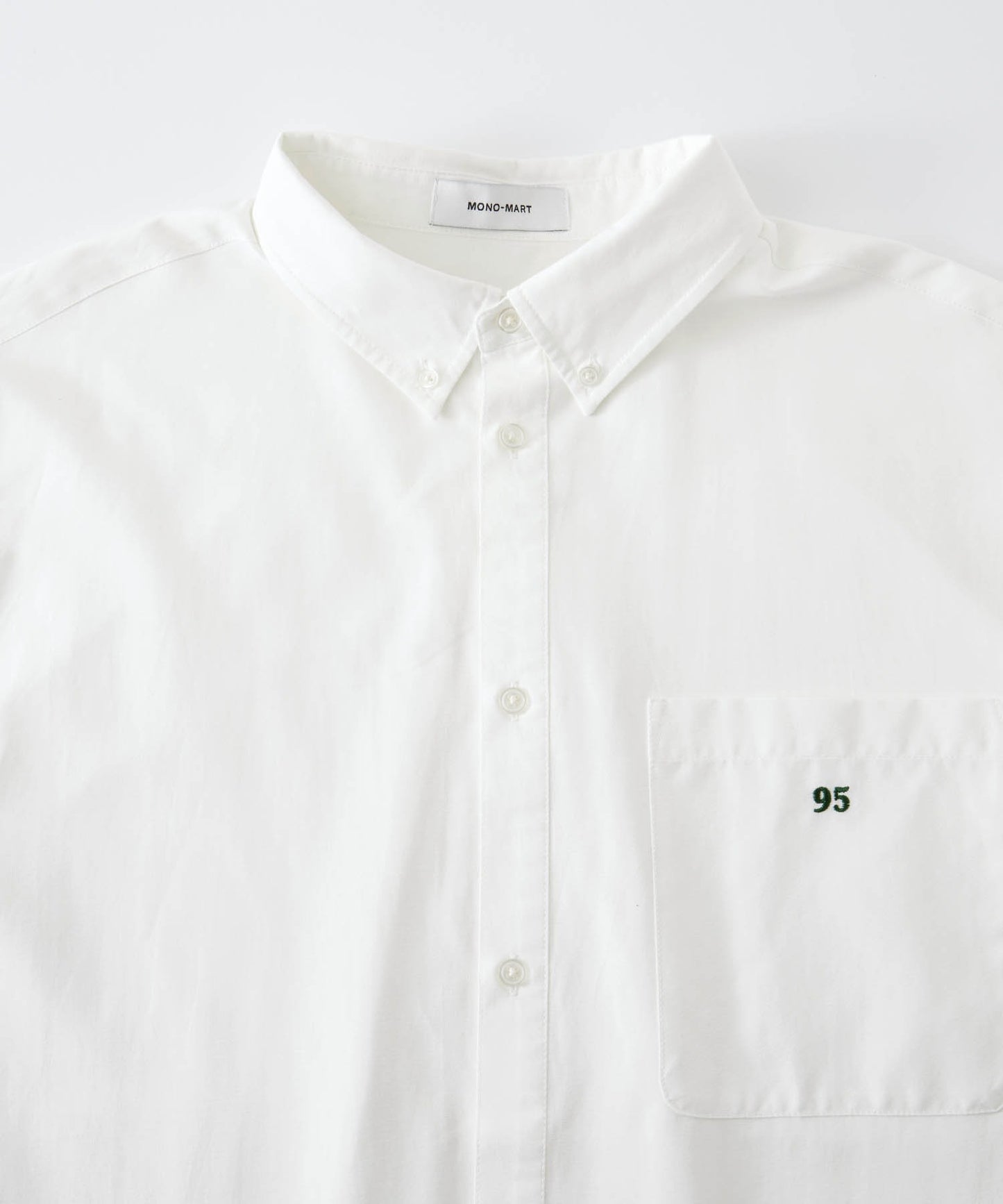 MONO-MART LADY'S 寬版刺繡LOGO扣領襯衫