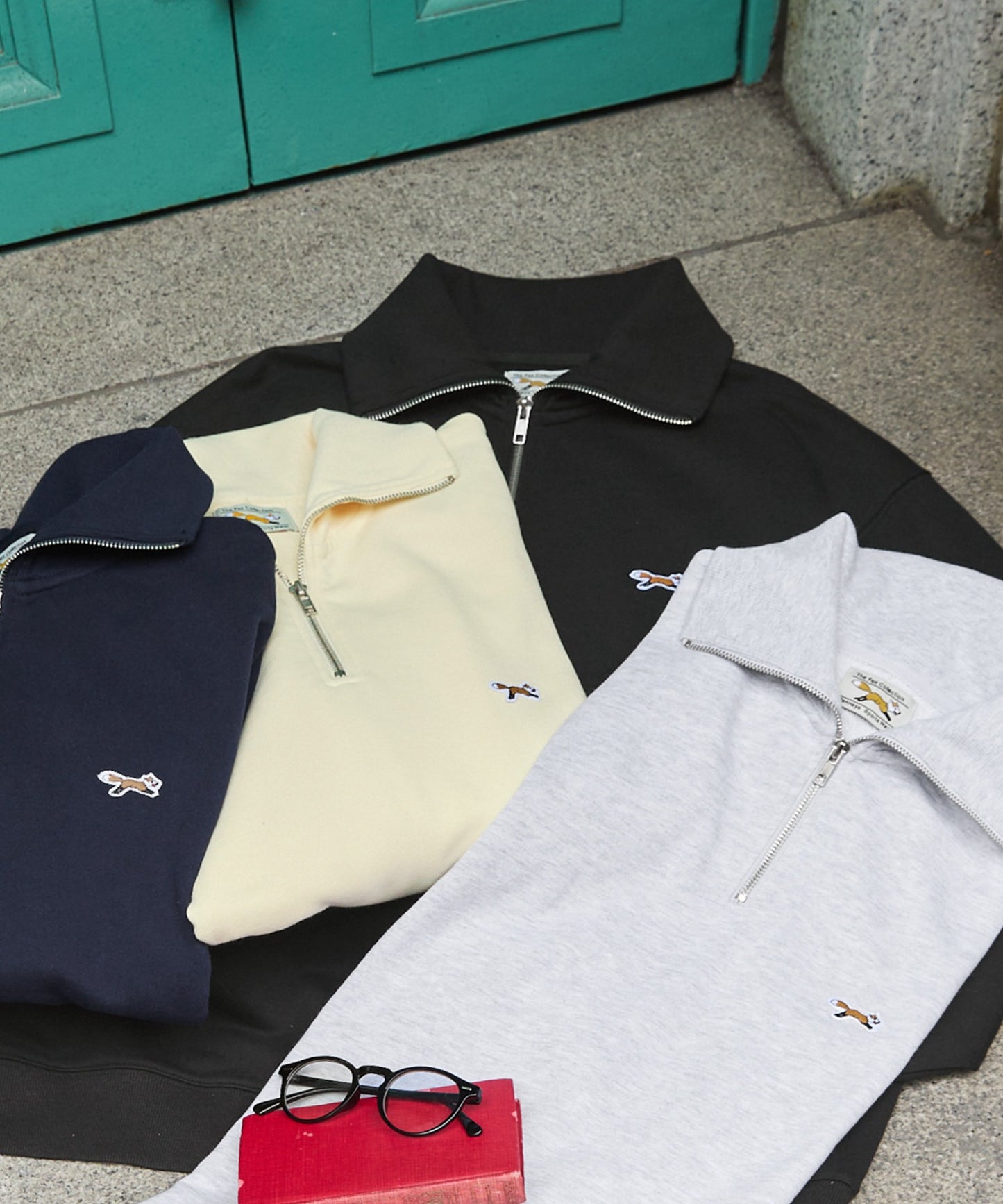 PENNEYS THE FOX Logo 狐狸刺繡LOGO寬版高領半拉鍊休閒上衣