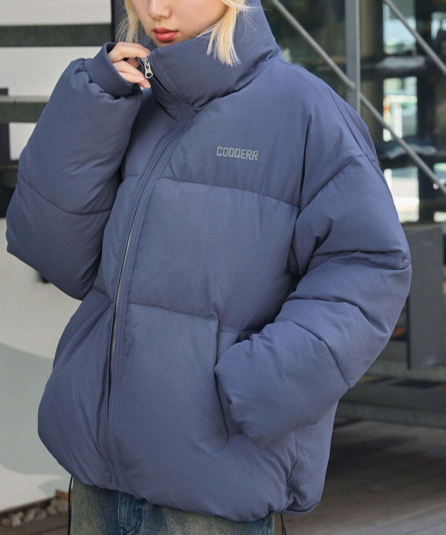 CODDERR 厚領防潑水尼龍中綿外套