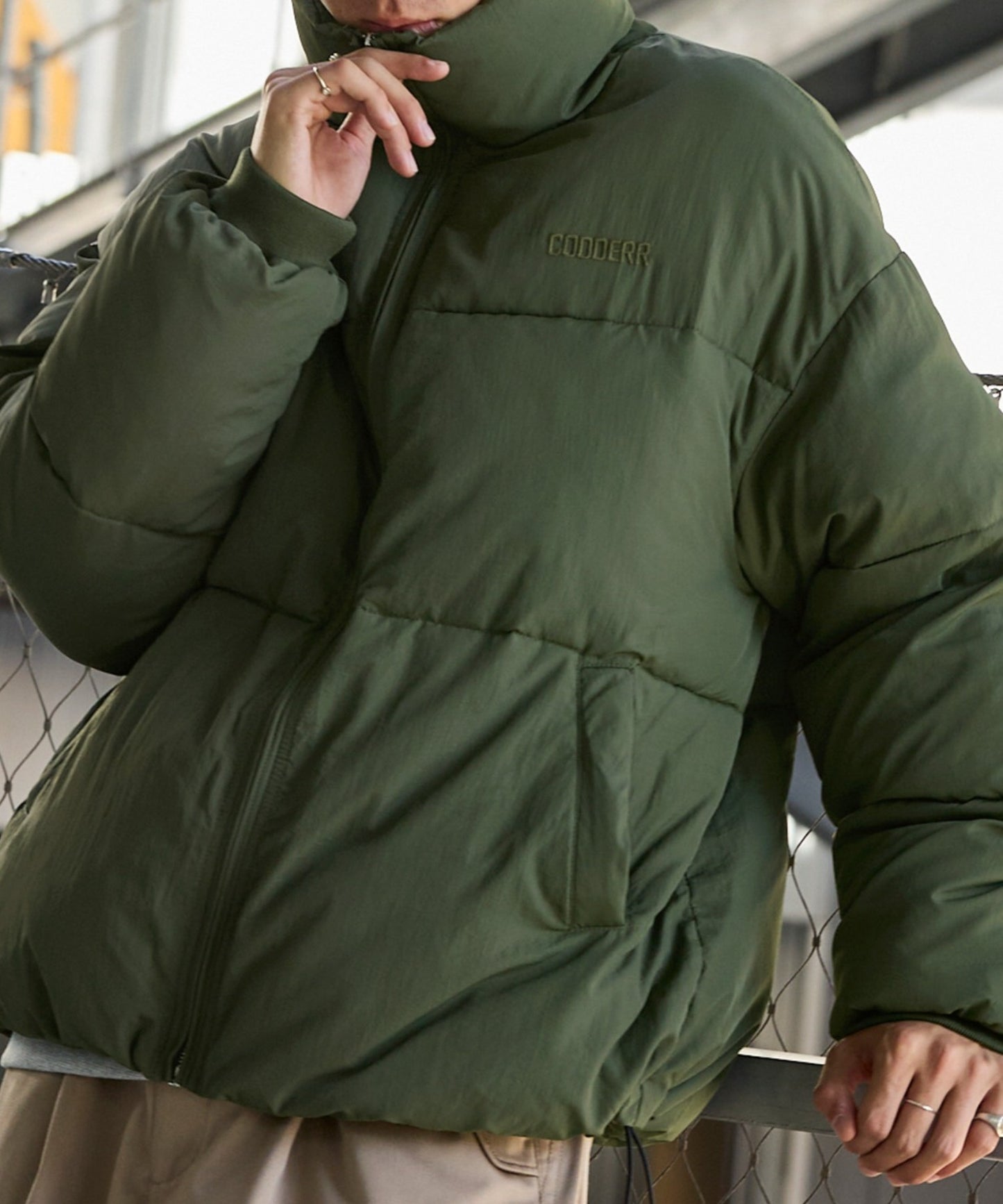 CODDERR 厚領防潑水尼龍中綿外套