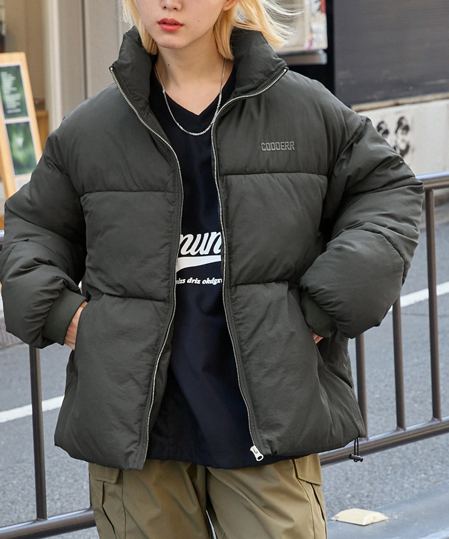 CODDERR 厚領防潑水尼龍中綿外套