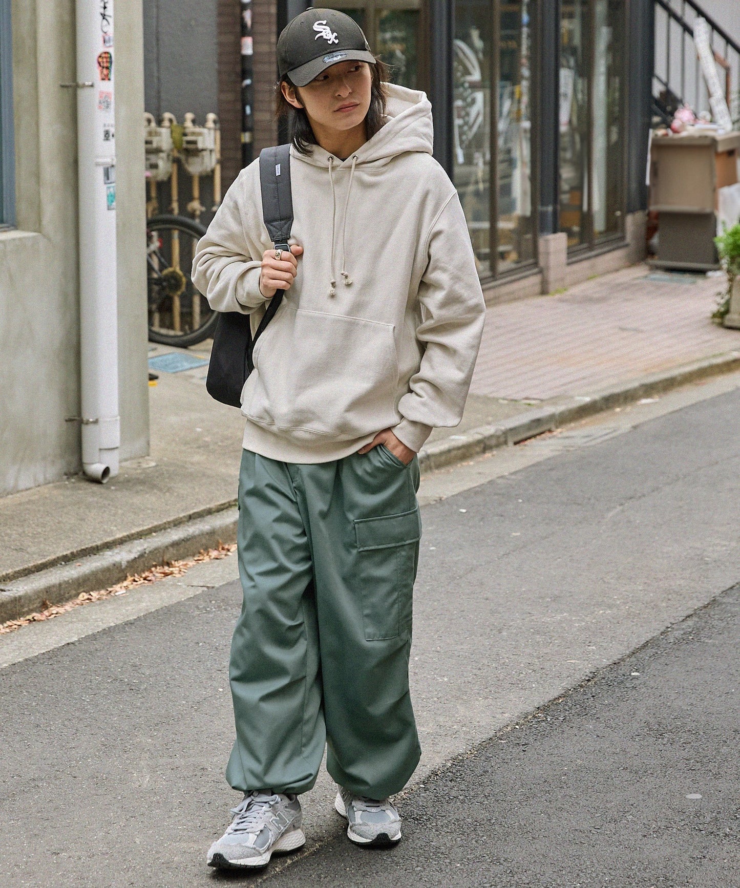 特價 MONO-MART 寬版錐形打褶軍風束口工裝褲