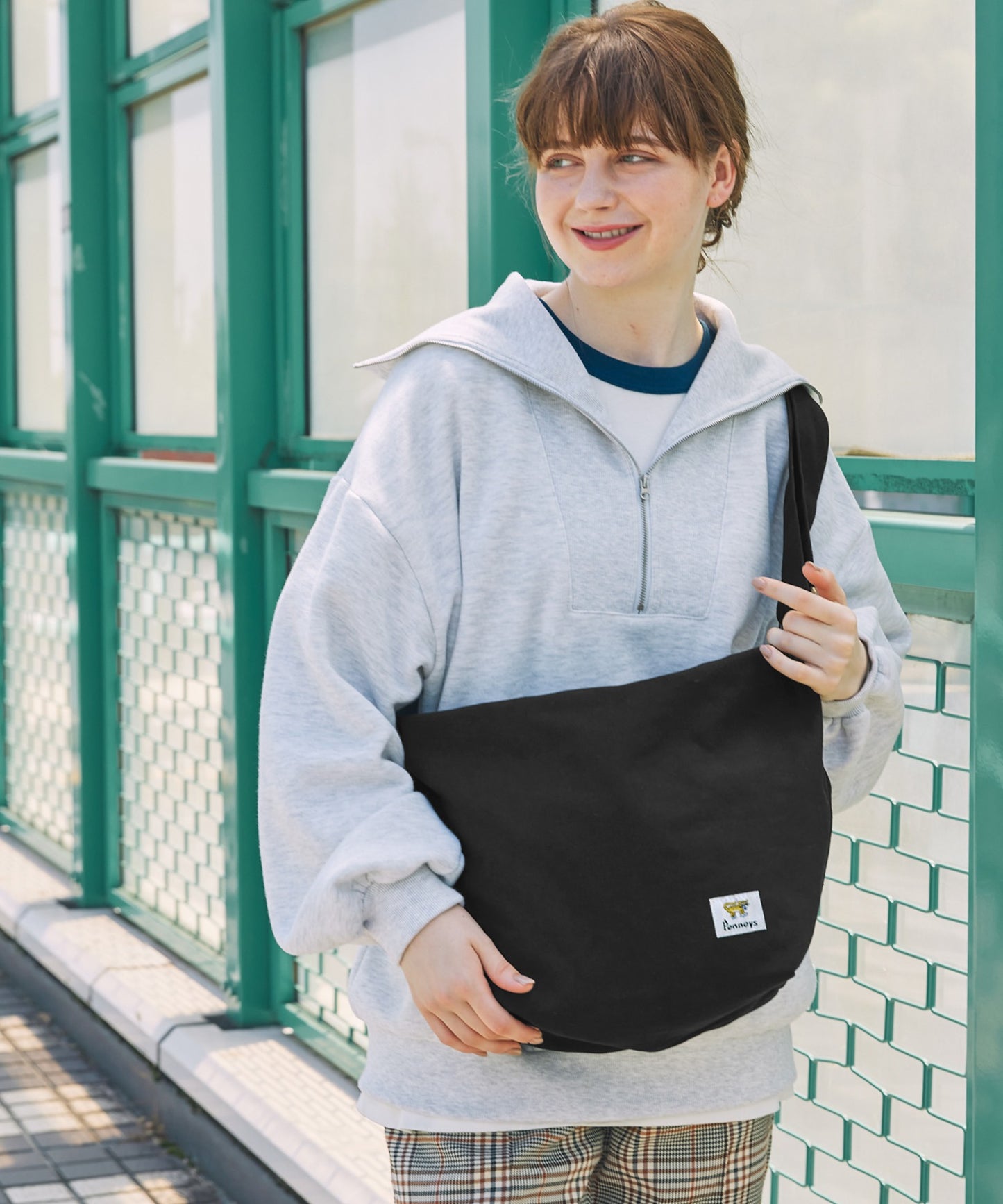 PENNEYS THE FOX & BE A TIGER 復古標籤帆布郵差包