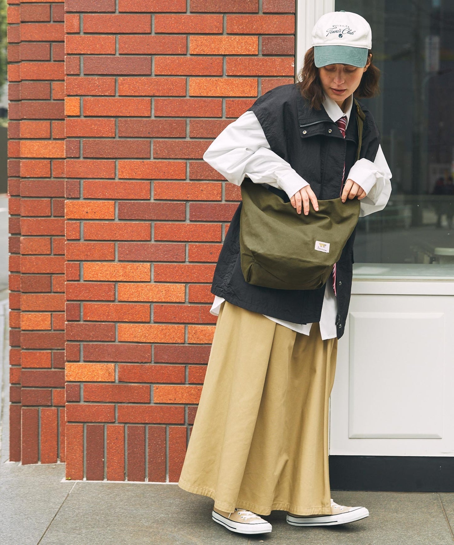 PENNEYS THE FOX & BE A TIGER 復古標籤帆布郵差包