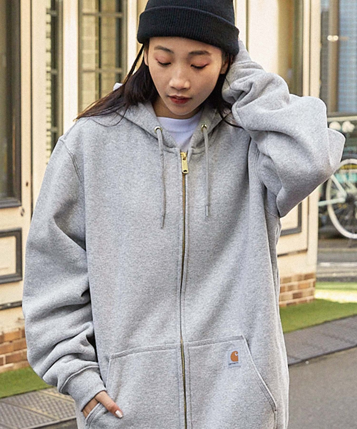 Carhartt 寬版內裡絨毛拉鍊連帽外套