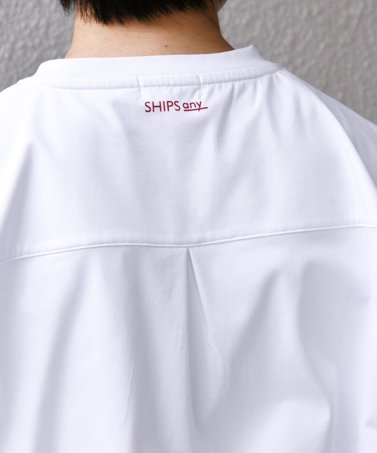 SHIPS any x prince 吸濕排汗/防紫外線 方框logo刺繡短袖T恤