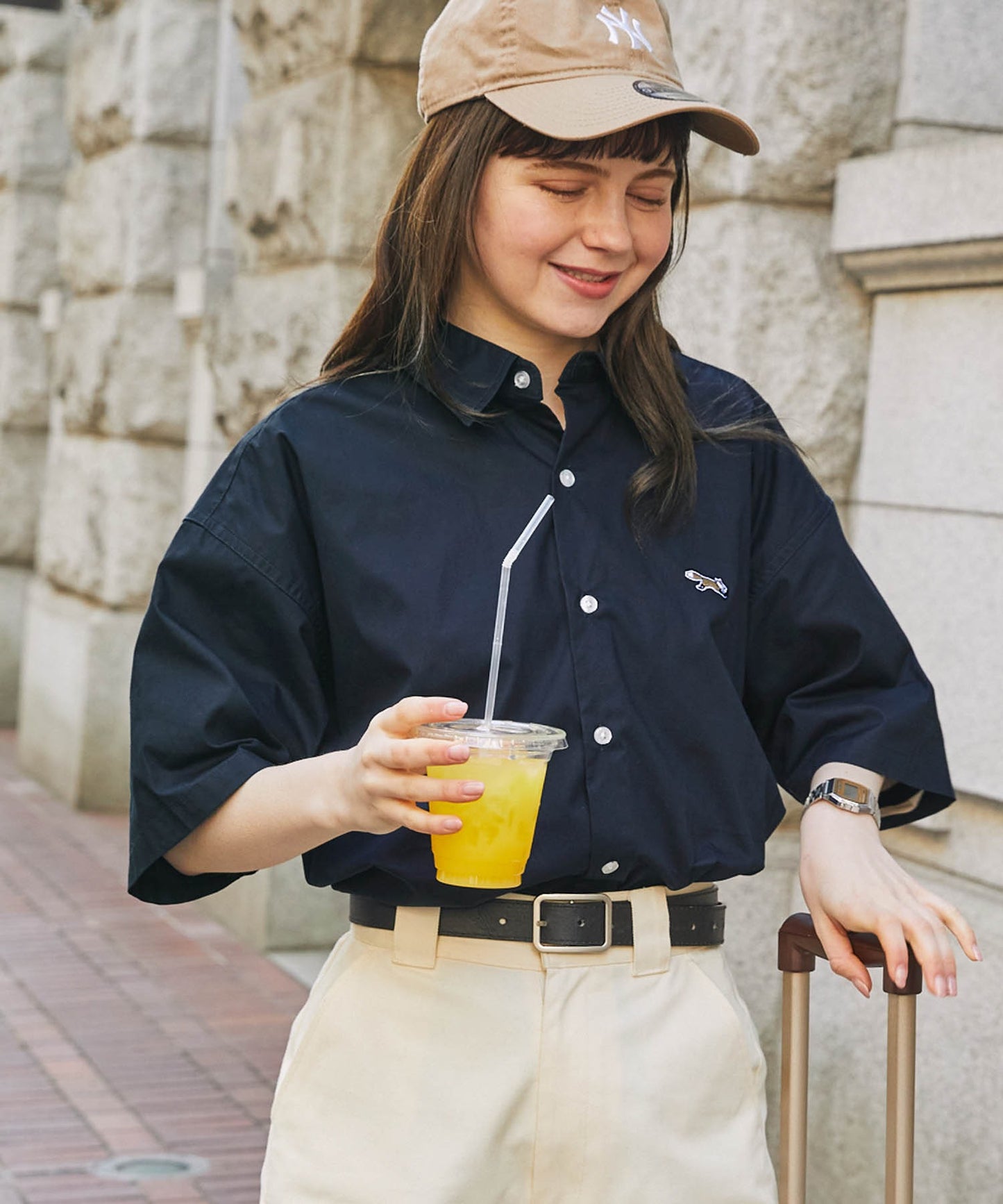 PENNEYS THE FOX logo regular collar short 狐狸刺繡LOGO短袖襯衫