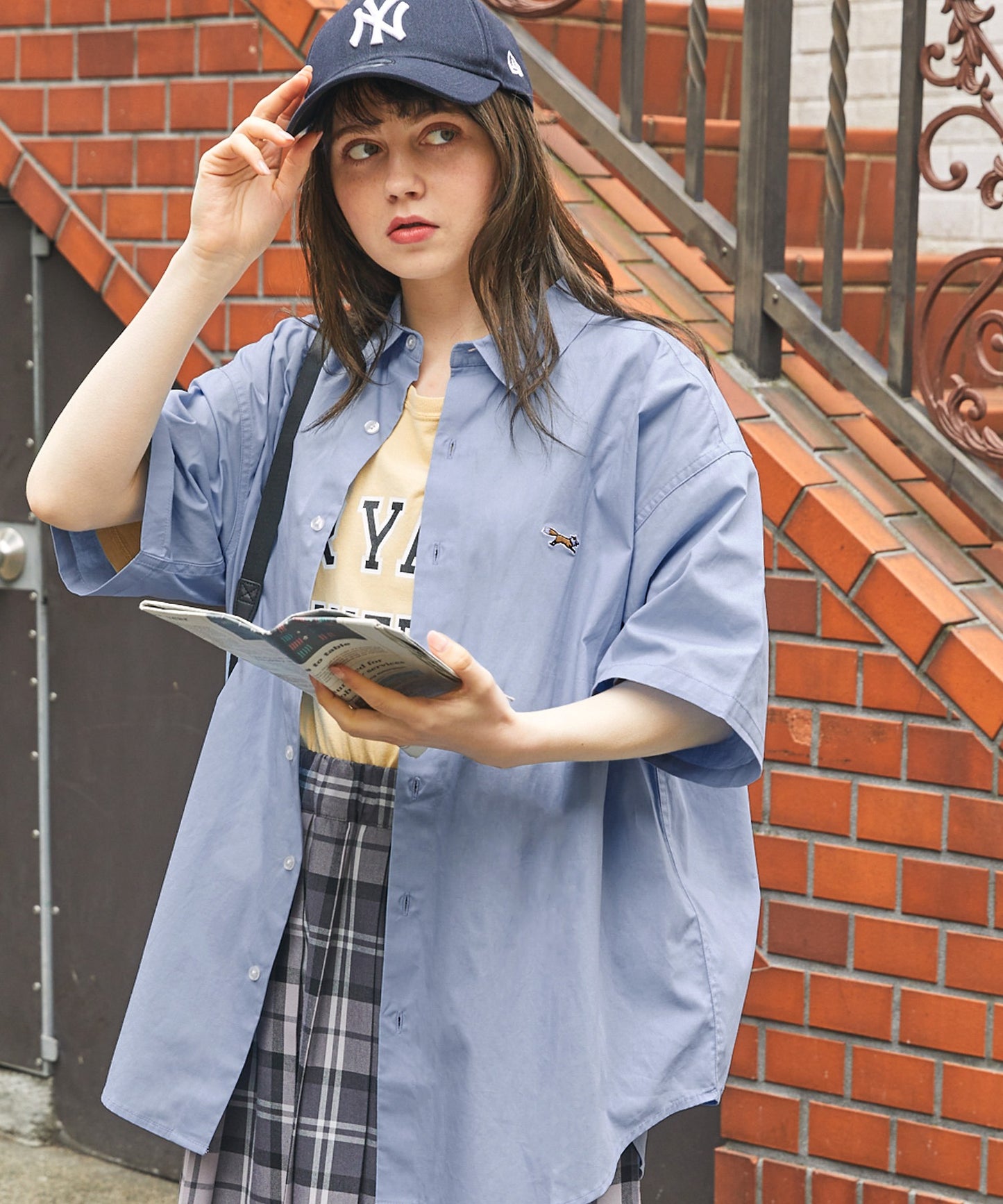PENNEYS THE FOX logo regular collar short 狐狸刺繡LOGO短袖襯衫
