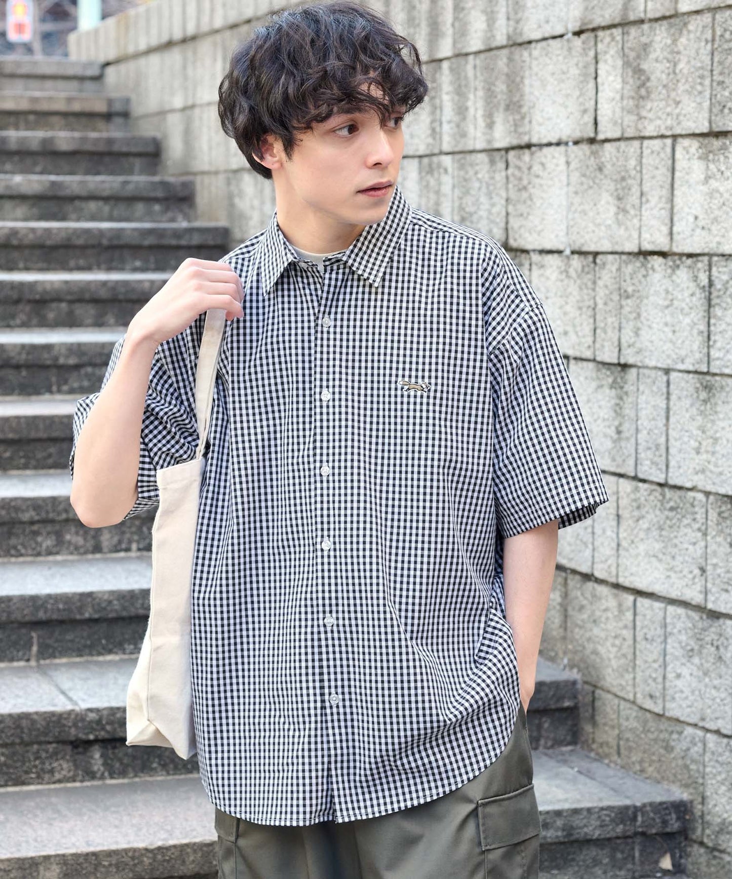 PENNEYS THE FOX logo regular collar short 狐狸刺繡LOGO短袖襯衫
