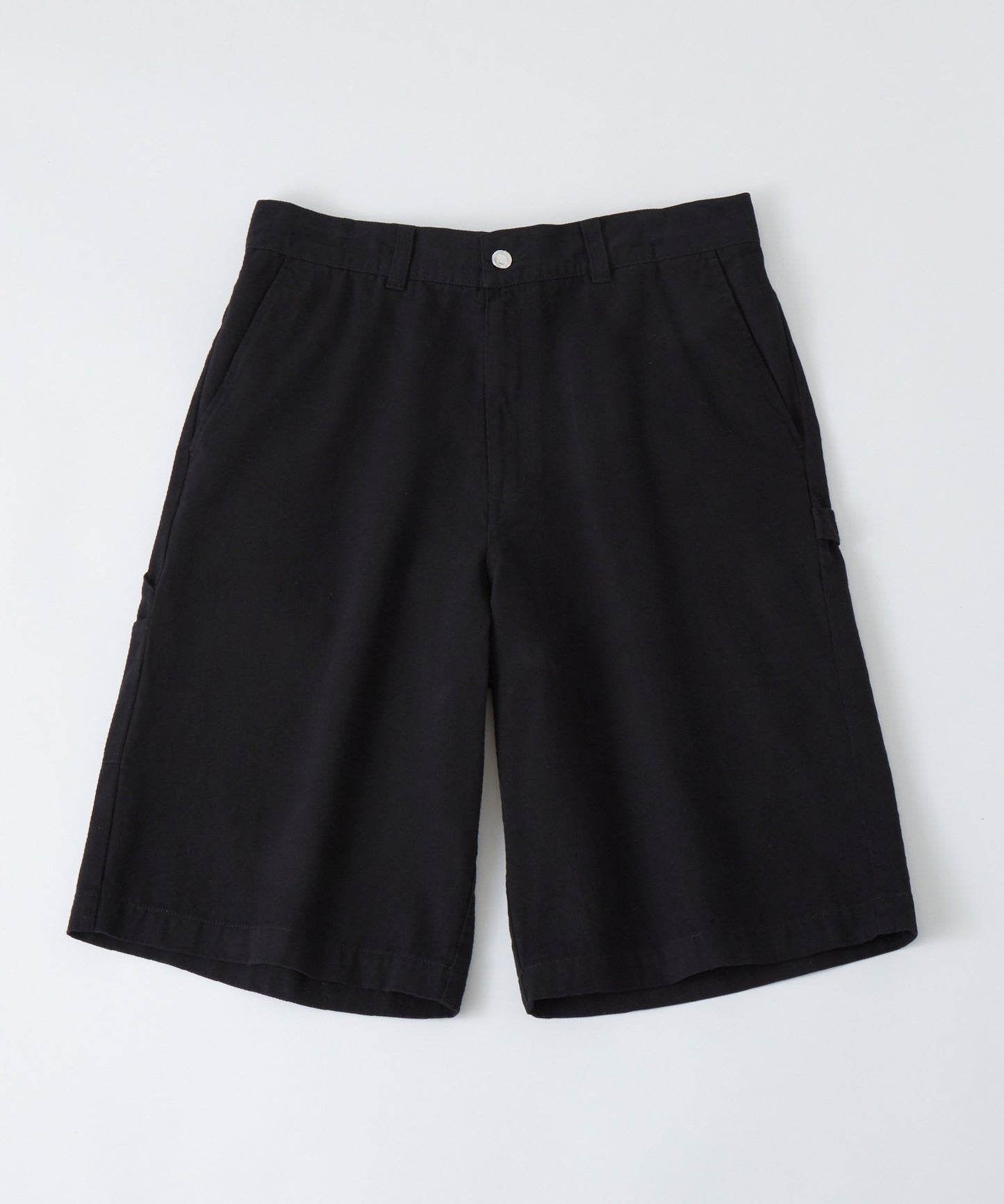 retock's 刺繡LOGO寬版牛仔工裝五分褲