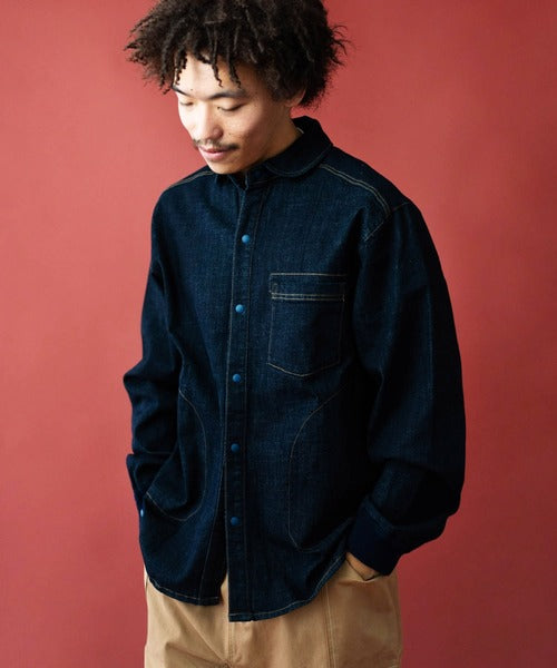 Gym Master 10oz 彈性丹寧牛仔斜紋布襯衫/夾克外套